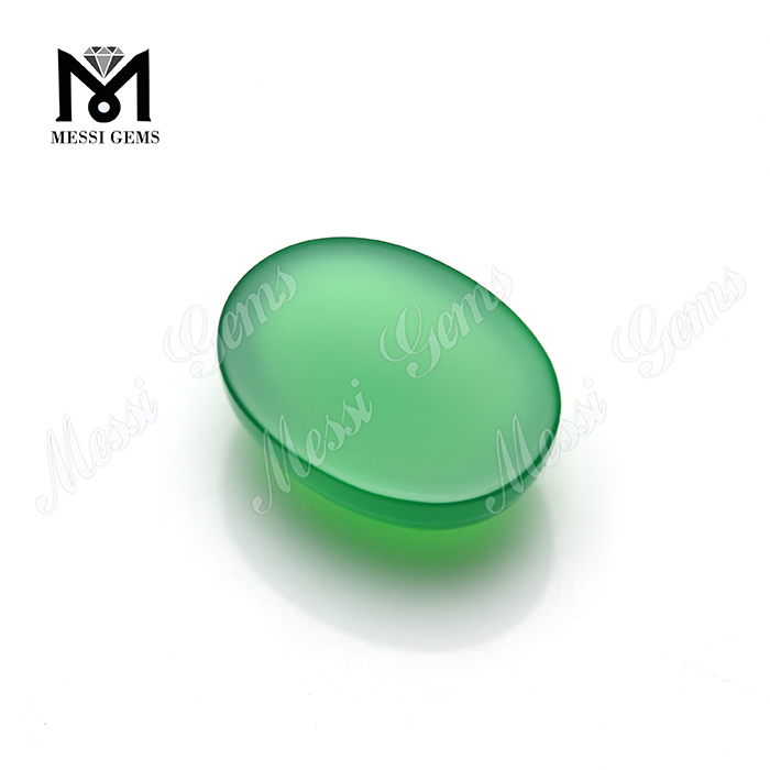 Venta al por mayor de ágata natural de ónix verde de forma ovalada de 12*16mm para joyería