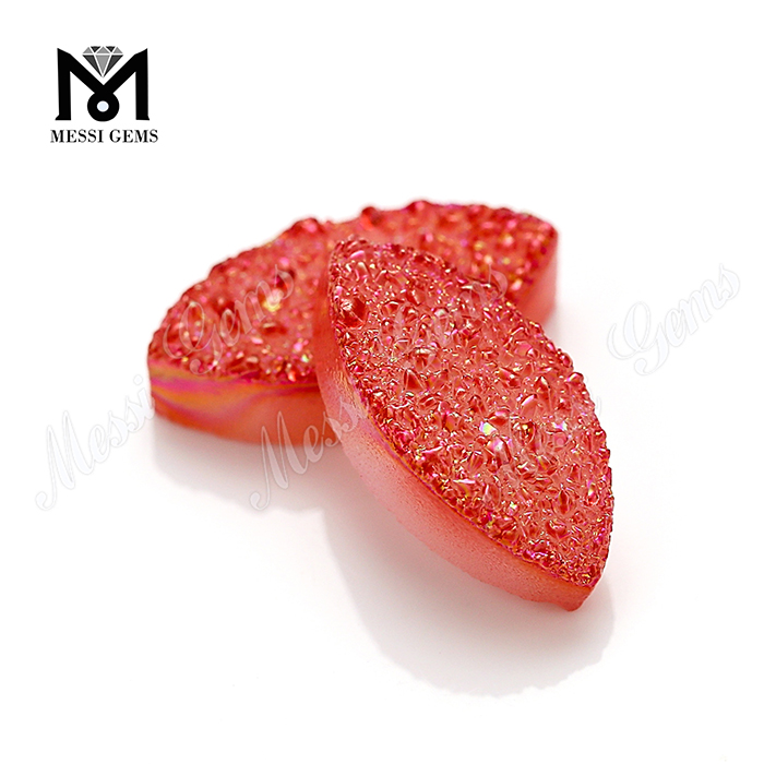 marquesa roja formas joyas de bricolaje drusas reales piedras drusas