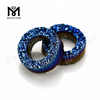Piedra de ágata druzy natural con forma de neumático de color azul al por mayor