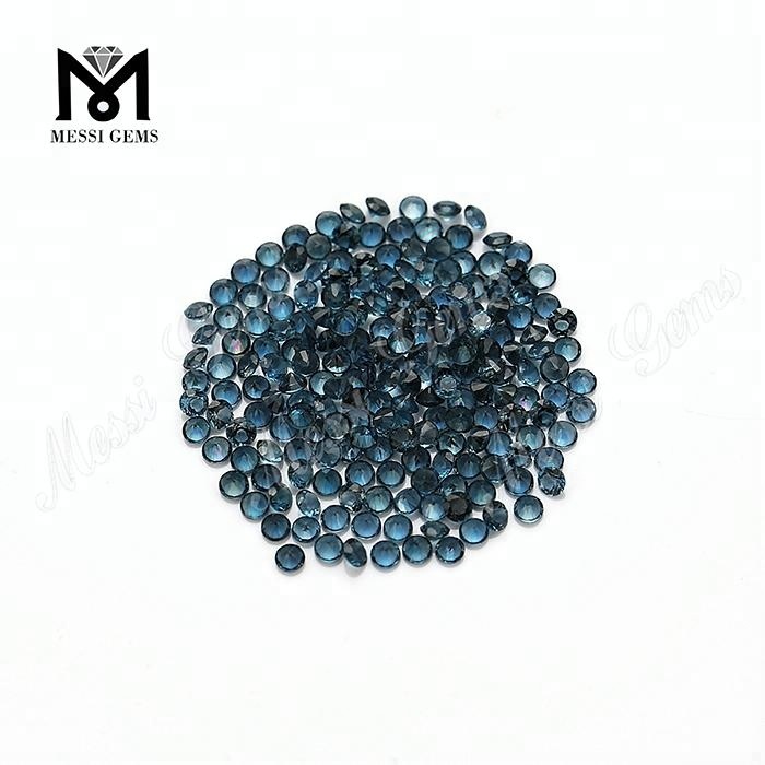 Piedra de topacio azul Londres natural redonda suelta de 3,0 mm