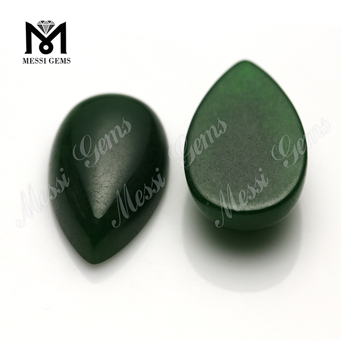 Precio al por mayor en forma de pera 14x24mm piedra de jade verde