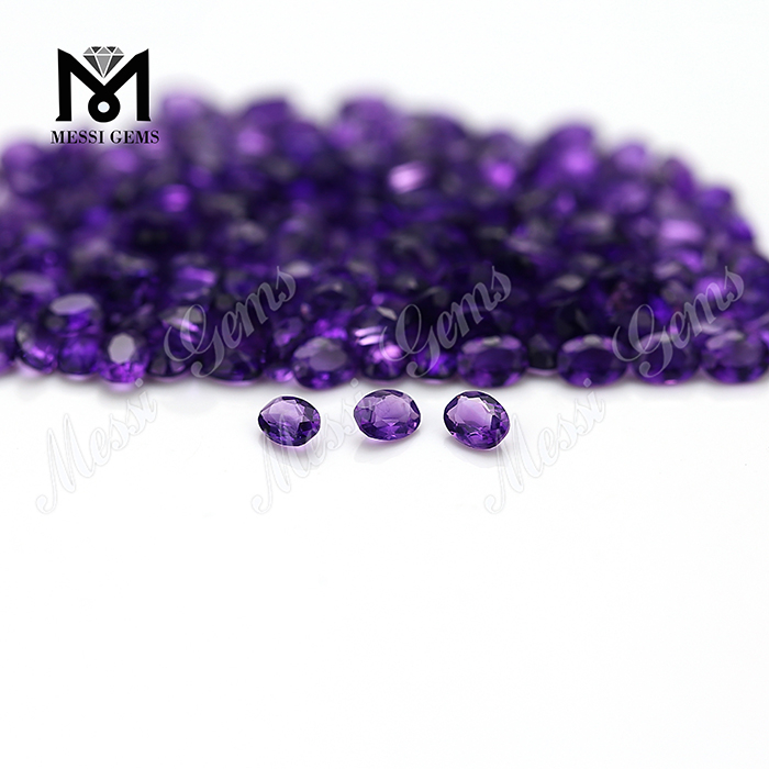 Piedras preciosas naturales de amatista de corte ovalado de 3x4 mm