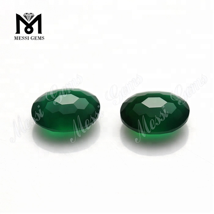 Ágata verde natural al por mayor ovalada de 8x10MM