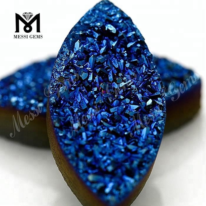 Piedra de ágata druzy natural azul marquesa al por mayor