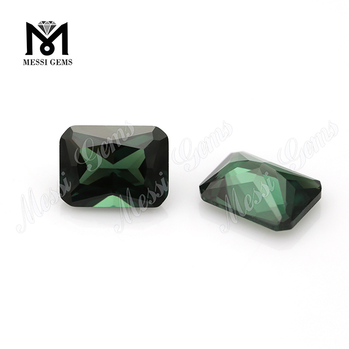Espinela verde suelta resistente al calor piedras de espinela sintéticas de corte esmeralda