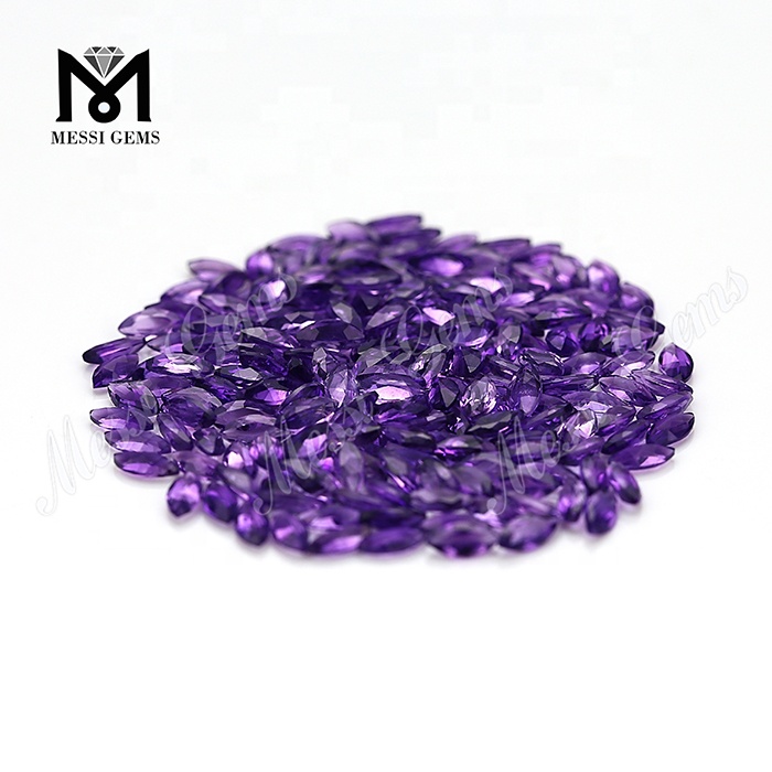 Precio de piedras de amatista natural pequeña de corte marquise barato de 2,5*5mm