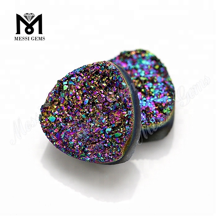 Ágata druzy roja natural del arco iris del billón natural Piedra druzy natural