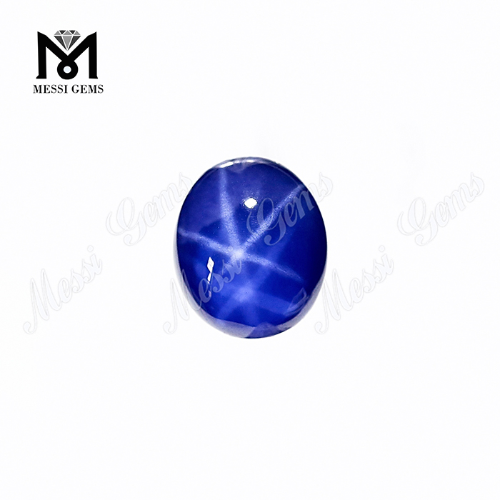 Zafiro Sintético 6x8mm Cabujón Oval Zafiro Estrella Azul