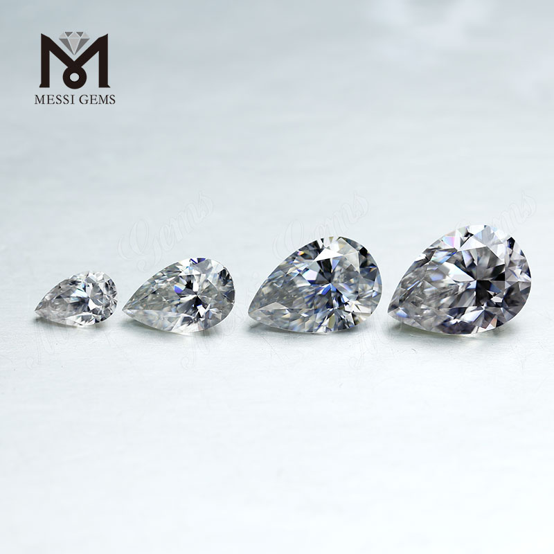 Forma de pera DEF White Wuzhou moissanite diamante Piedras preciosas