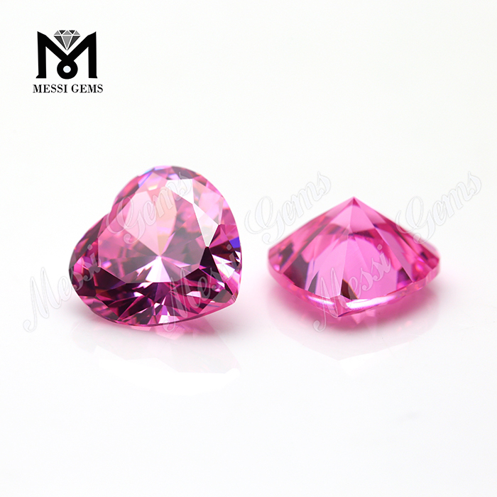Precio de piedra de zirconia cúbica cortada en forma de corazón de piedras preciosas al por mayor de 5 mm