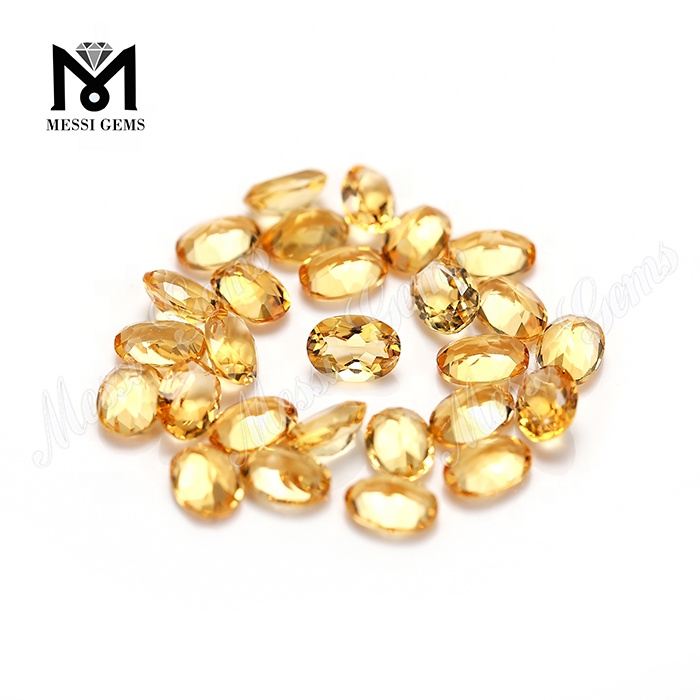Piedras preciosas sueltas cortadas en pera baratas de 5x7 mm, citrino natural de fábrica