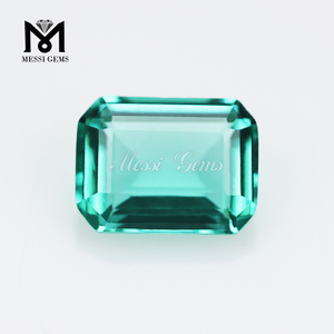 Piedras sueltas 6*8mm piedra de cristal de corte esmeralda para joyería de plata de aleación de cobre