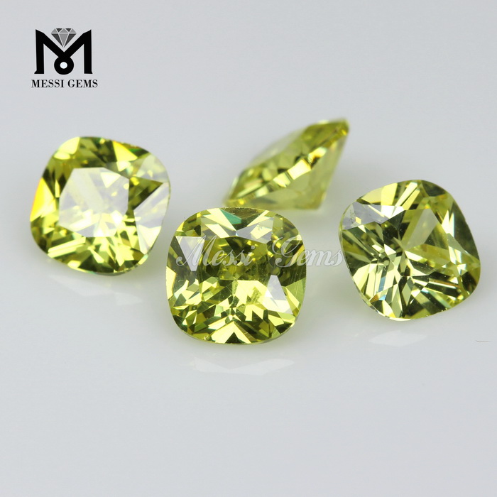 Piedra preciosa de cristal de peridoto cortada a máquina, piedra de cristal sintética a precio barato