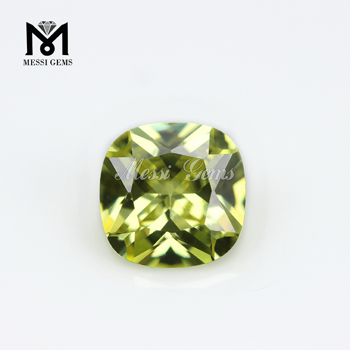 Piedra preciosa de cristal de peridoto cortada a máquina, piedra de cristal sintética a precio barato