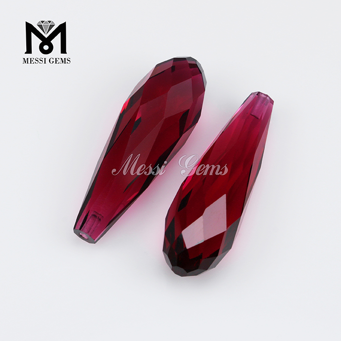 Lágrima 7,5 x 15 mm Venta al por mayor Piedra de vidrio rojo