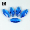 Abalorio de vidrio de topacio azul de 8 x 19 mm de corte marquesa doble Briolette para la fabricación de joyas