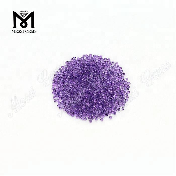 Precio de fábrica en existencia, piedra de amatista natural redonda de 1,5mm