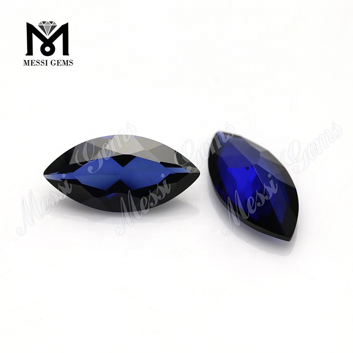 Venta caliente Marquesa corte piedras preciosas sueltas zafiro azul piedras de corindón sintético