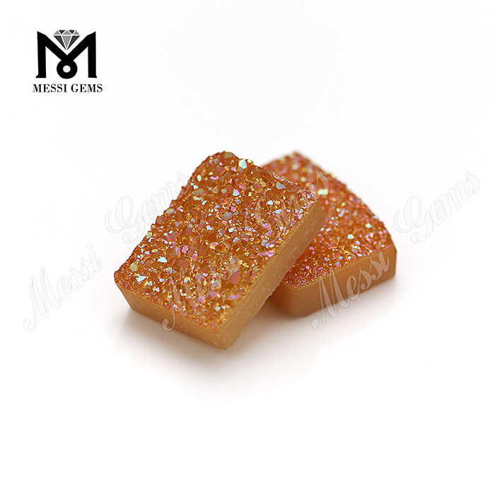 Piedra Druzy chapada en baguette de piedra de ágata de color ámbar al por mayor