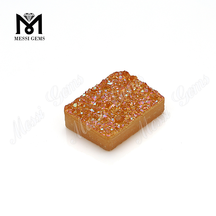Piedra Druzy chapada en baguette de piedra de ágata de color ámbar al por mayor