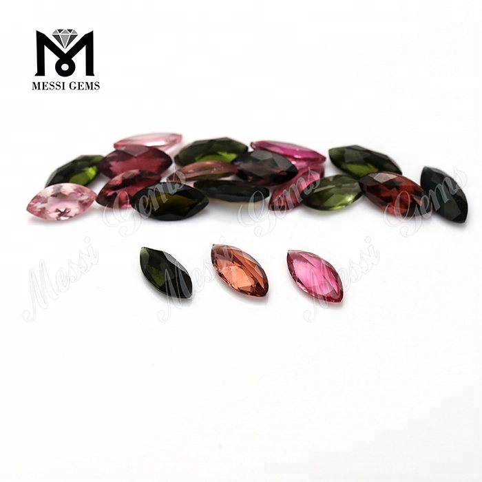 Fabricante mayorista Natural Multi Tourmaline 5 x 10 mm Marquise Cut Gemstone