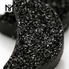 Ágata druzy negra con forma de luna de piedra druzy natural de fábrica para anillo