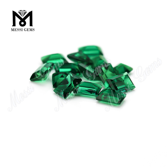 Piedra Preciosa Suelta Creada Esmeralda Forma Rectángulo Esmeralda Hidrotermal