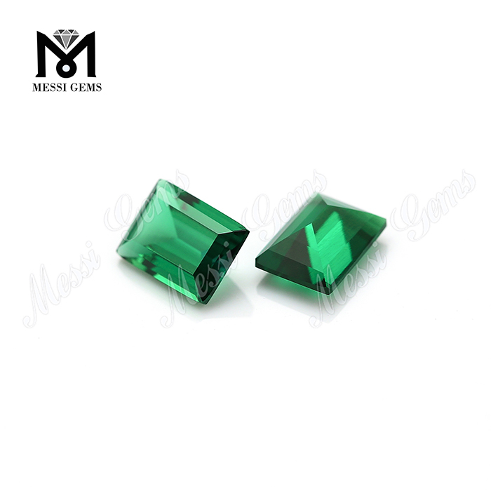 Piedra Preciosa Suelta Creada Esmeralda Forma Rectángulo Esmeralda Hidrotermal