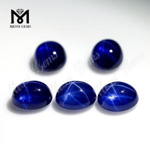 Laboratorio de cabujón ovalado creó gemas de zafiro estrella azul para hacer anillos
