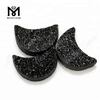 Piedra de moda de ágata druzy negra con forma de luna para colgante