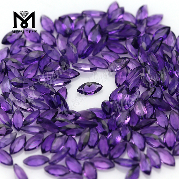 Amatista natural con forma de marquesa a precio de piedras preciosas al por mayor