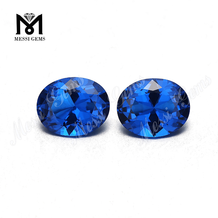 8*10 nano gemas de piedras preciosas sueltas sintéticas de zafiro de forma ovalada