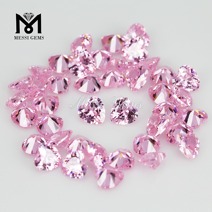 Corindón sintético de corte de corazón rosa de alta calidad comprar piedra preciosa de rubí