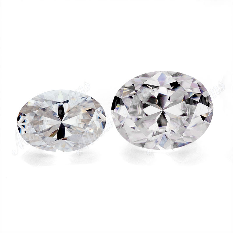 Moissanite de corte ovalado suelto de 7x5 mm de color blanco sintético a precio mayorista