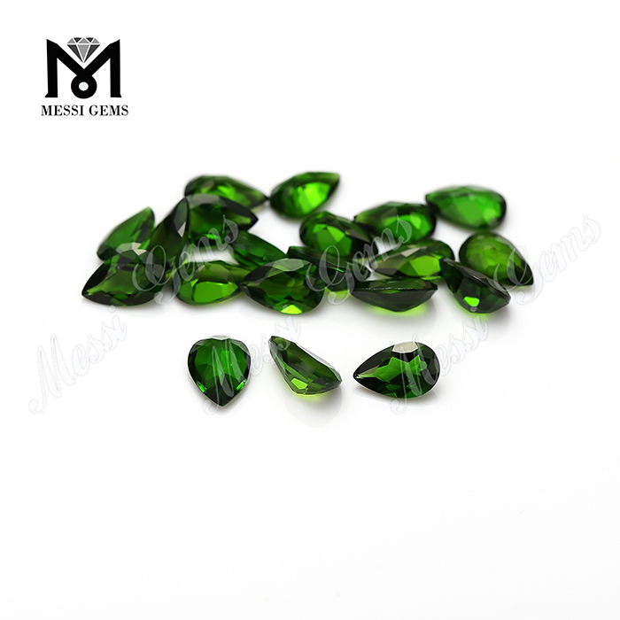 Gran oferta, corte de pera, piedra preciosa suelta de alta calidad, diópsido de cromo Natural
