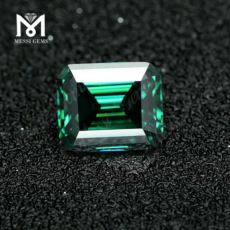 Diamante de moissanita verde talla esmeralda Laboratorio creado Piedras preciosas sueltas Octágono