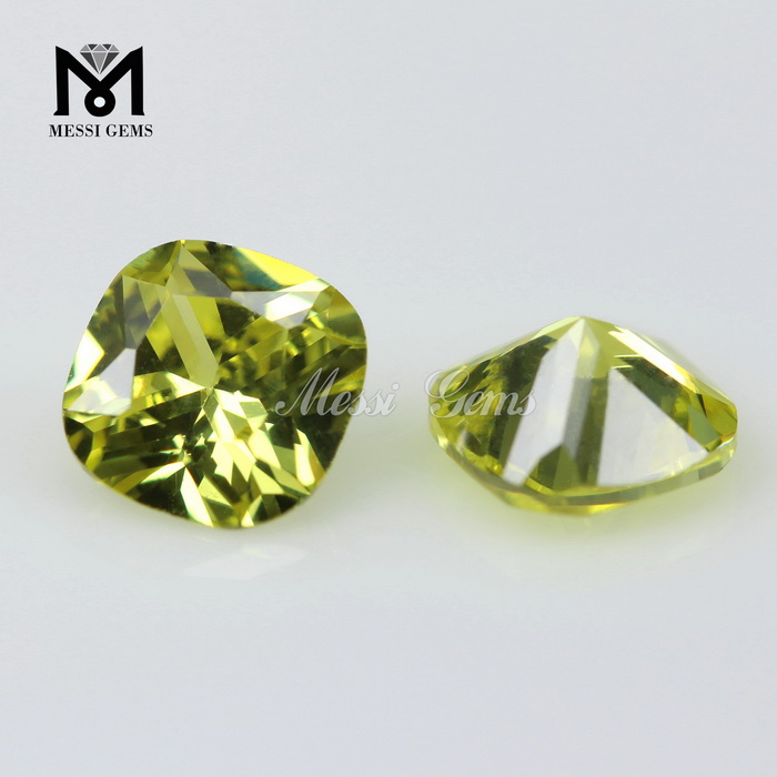 Piedra preciosa de cristal de peridoto cortada a máquina, piedra de cristal sintética a precio barato