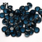 Piedras de cristal facetado esmeralda azul para joyería.