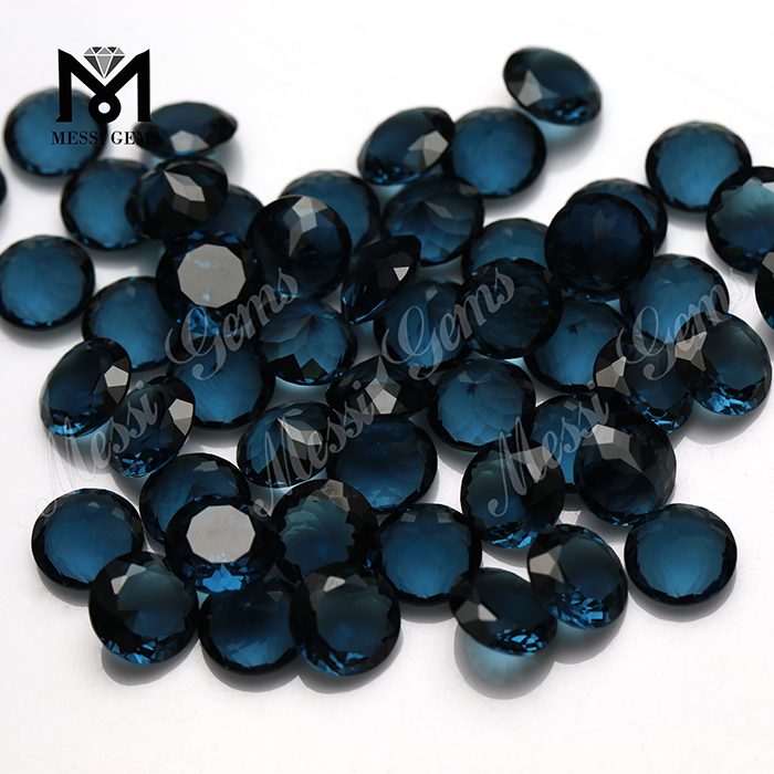 Piedras de cristal facetado esmeralda azul para joyería.