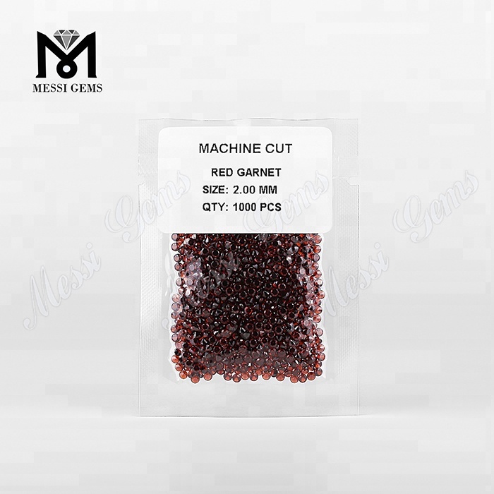 Granate rojo suelto 2,0 mm Piedras preciosas naturales de tamaño pequeño