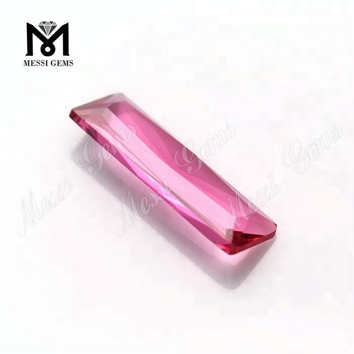 venta al por mayor piedra de cristal de baguette de zafiro rosa de 8x24 mm