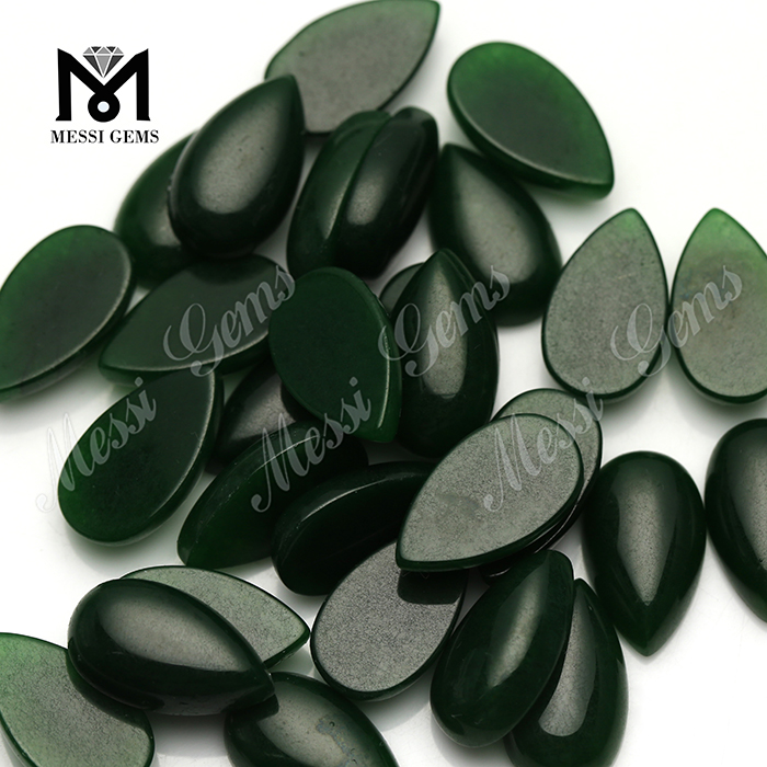 Precio al por mayor en forma de pera 14x24mm piedra de jade verde