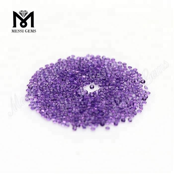 Precio de fábrica en existencia, piedra de amatista natural redonda de 1,5mm
