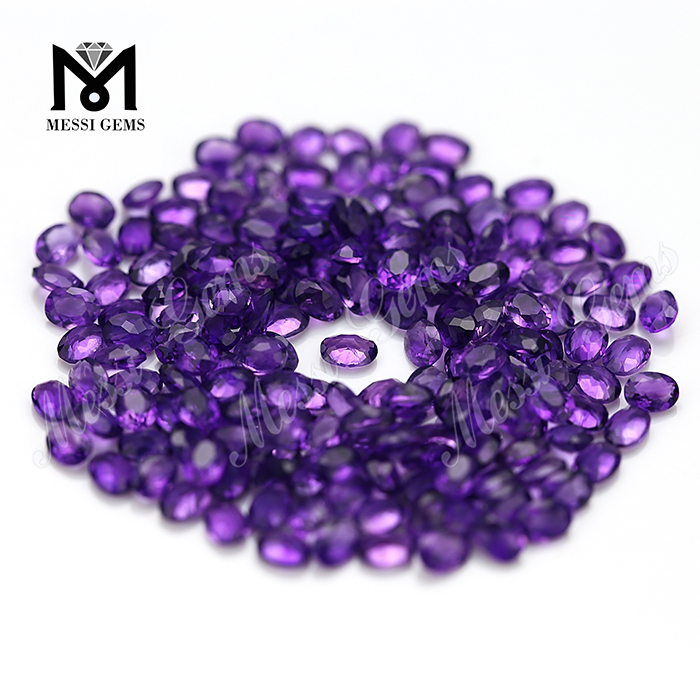 Piedras preciosas naturales de amatista de corte ovalado de 3x4 mm