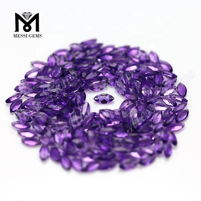 Precio de piedras de amatista natural pequeña de corte marquise barato de 2,5*5mm