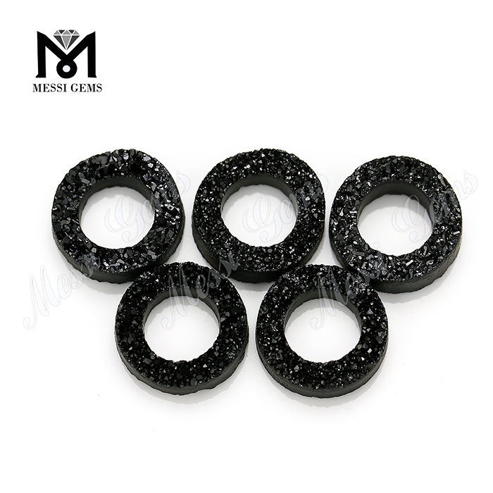 Forma del neumático Druzy Stone Black Druzy Stones Precio al por mayor