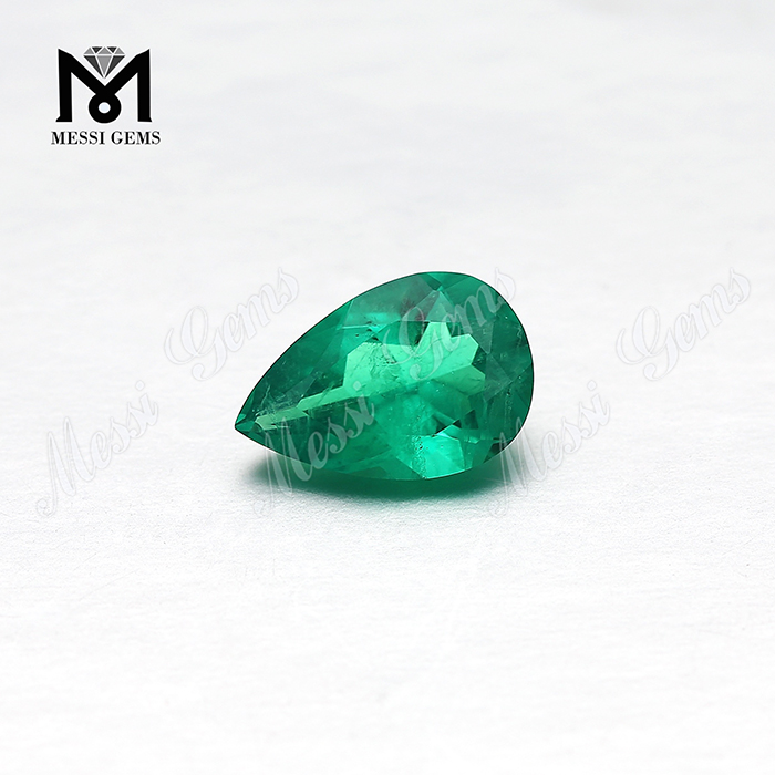 Venta al por mayor de piedra esmeralda creada en forma de pera Colombia Emerald