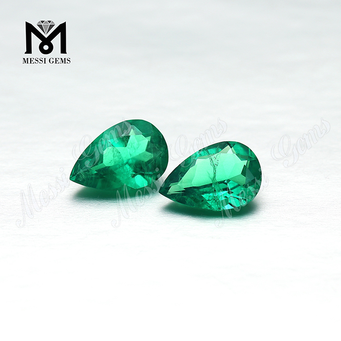 Venta al por mayor de piedra esmeralda creada en forma de pera Colombia Emerald