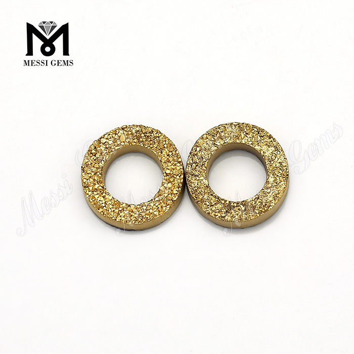 Piedras preciosas sueltas Piedra de ágata 24k Oro Cuentas de ágata Duzy