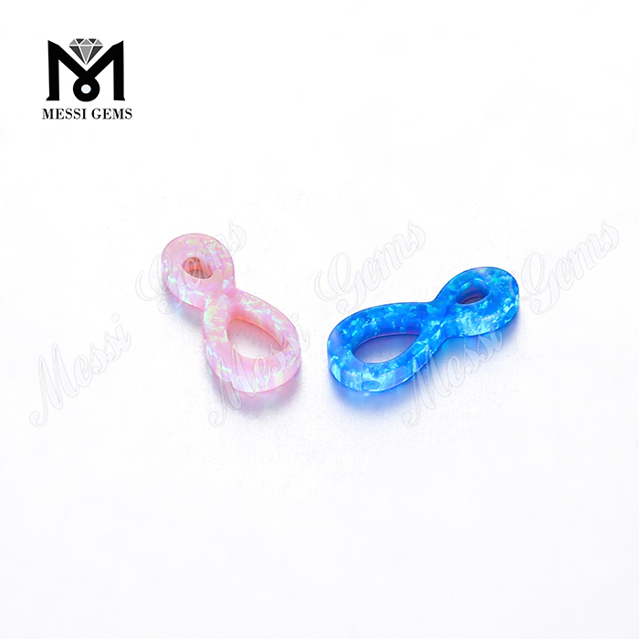 Cuentas de ópalo sintético de piedras sueltas de colores con forma infinita para colgante